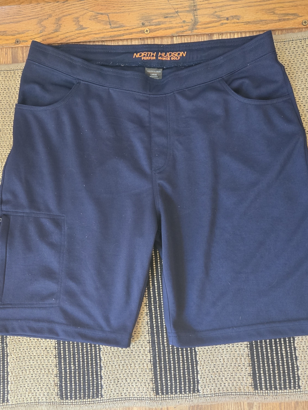 Men’s- Navy- Performance- Golf- Shorts- Comfy- Cargo- Size Large